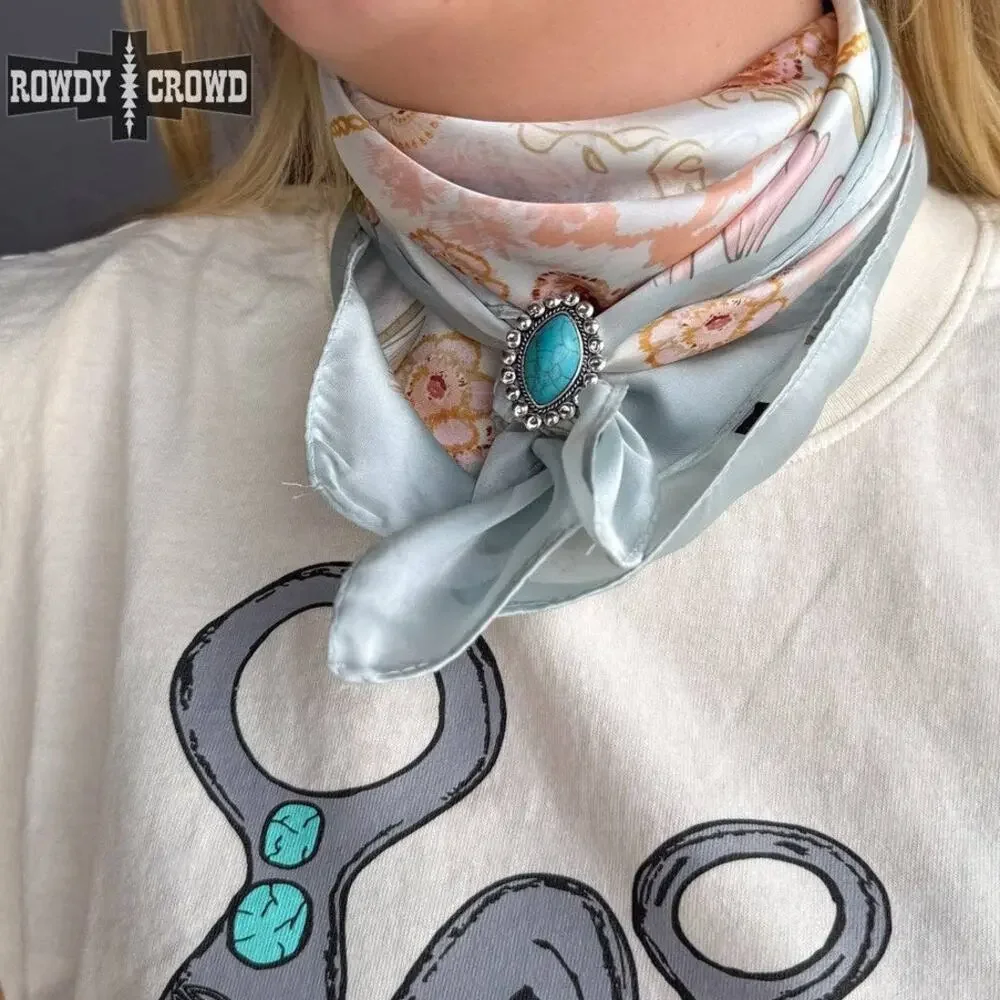 Cowboy Killer Scarf Slide | Turquoise Western Wild Rag Slide